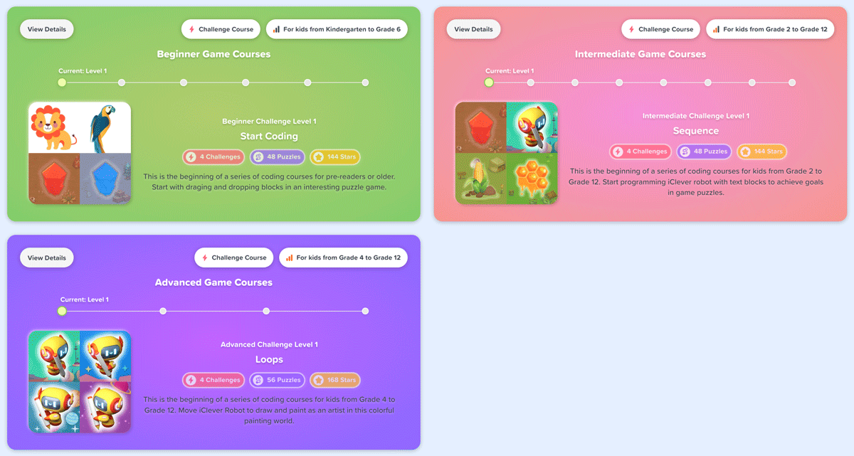 Series of coding games Page