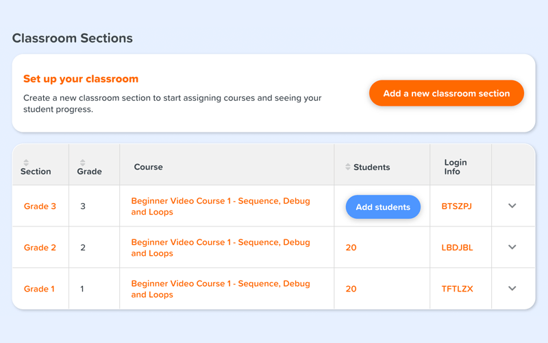 Classroom Section management