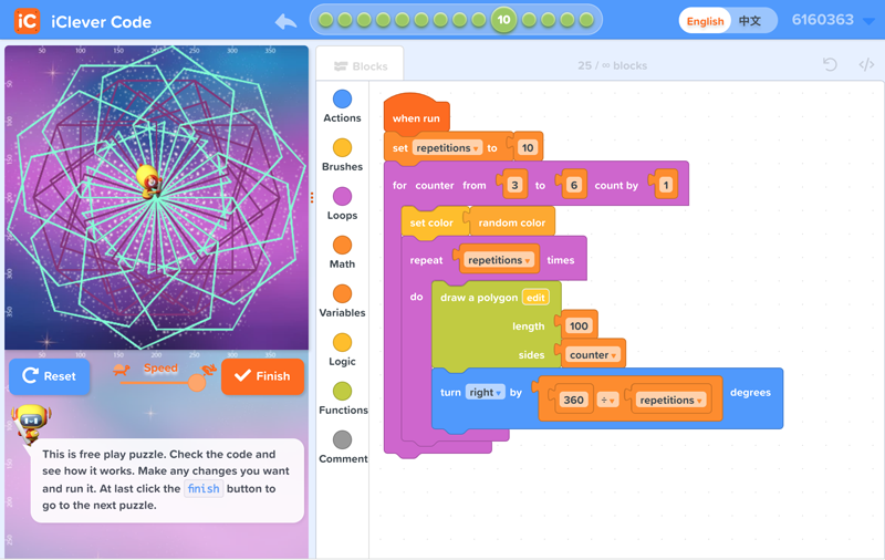 Coding puzzle from Artist coding game